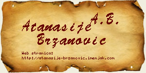 Atanasije Brzanović vizit kartica